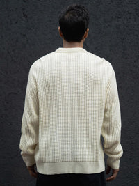 Powerlook Self Design Henley Neck Sweaters
