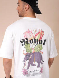 The Indian Garage Co Men Graphic Printed Round Neck Cotton Oversized T-shirt