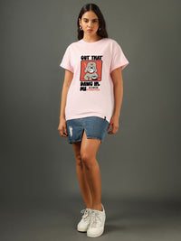 Bewakoof Women Graphic Printed Round Neck Pure Cotton Relaxed Fit T-shirt