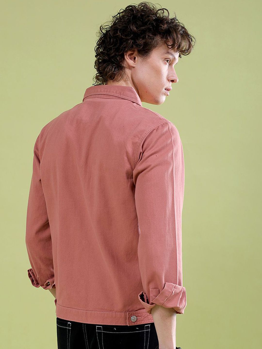 The Indian Garage Co Men Typography Denim Jacket with Embroidered