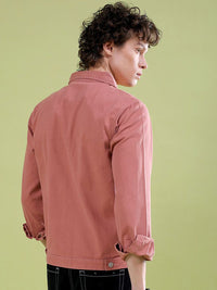 The Indian Garage Co Men Typography Denim Jacket with Embroidered