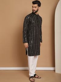 Anouk Embroidered Regular Sequinned Pure Cotton Kurta & Churidar