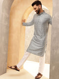 SOJANYA Men Embroidered Regular Kurta with Pyjamas