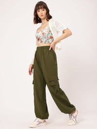DressBerry Women Rugged Layers Cargo Style Parachute Trousers