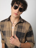 VASTRADO Men Classic Spread Collar Geometric Printed Cotton Slim Fit Casual Shirt