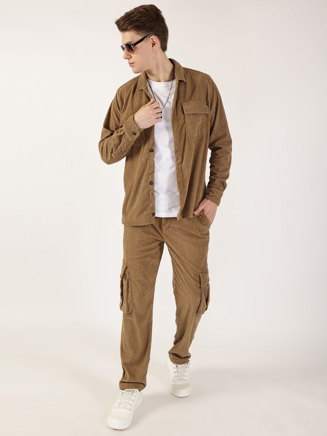 Thomas Scott Men Premium Corduroy Casual Shirt