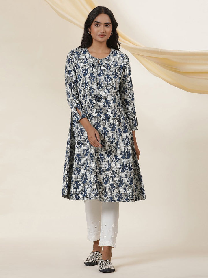 W Women Floral Printed Anarkali Kurta