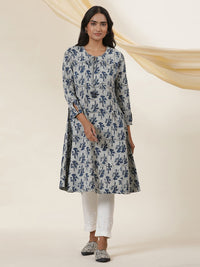 W Women Floral Printed Anarkali Kurta