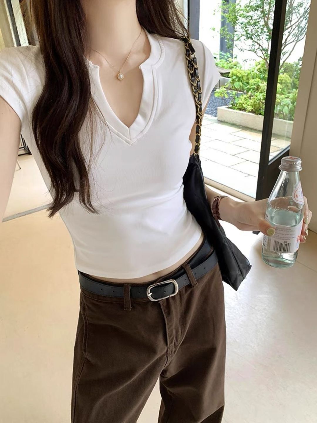 DressBerry Women V-Neck Cotton Slim Fit T-shirt
