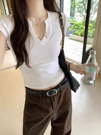 DressBerry Women V-Neck Cotton Slim Fit T-shirt