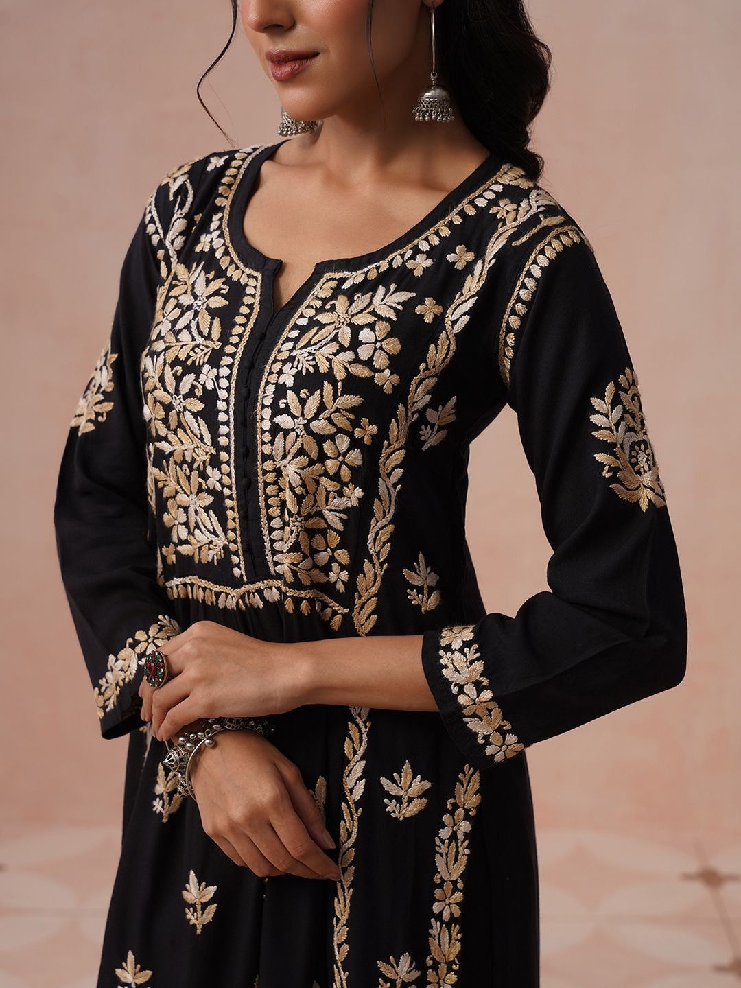 House of Chikankari Women Embroidered Thread Work Kurta