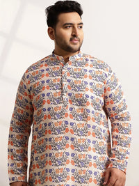 SOJANYA PLUS Men Floral Printed Regular Pure Cotton Kurta with Pyjamas