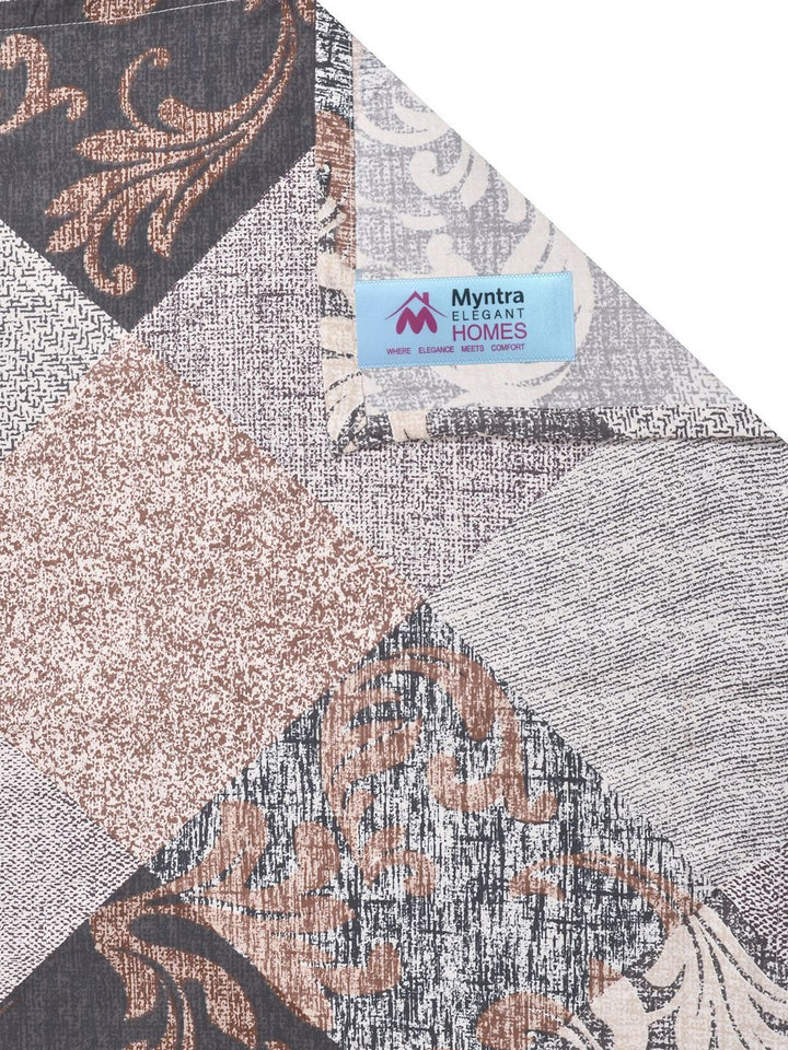 Myntra Elegant Homes Multicolor Geometric 300 TC King Double Bedsheet dengan 2 Sarung Bantal