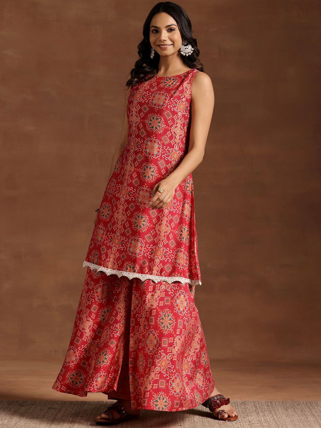 Libas Women Ethnic Motifs Printed Regular Kurta with Palazzos