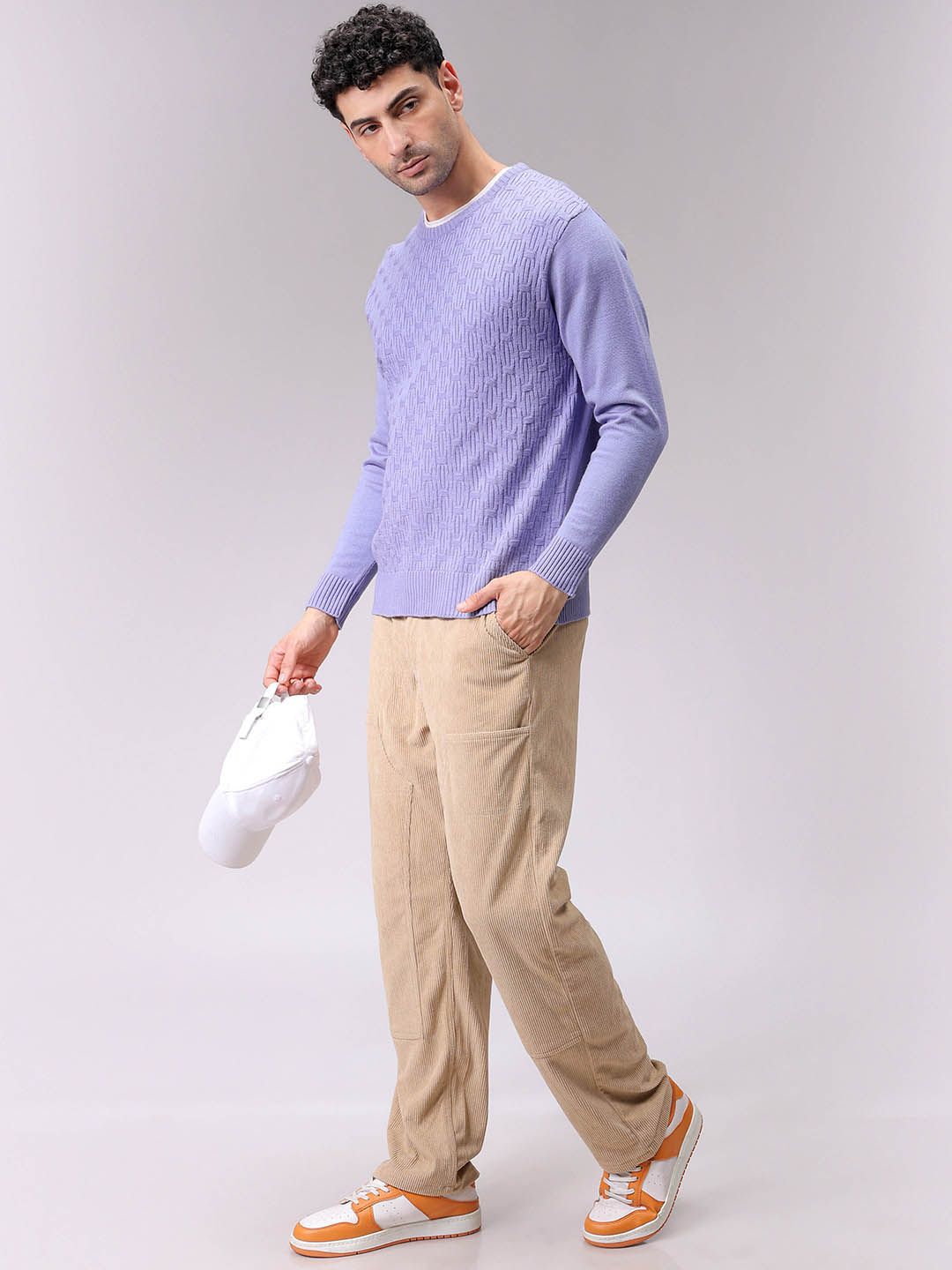 The Indian Garage Co Men Self Design Pullover Sweaters