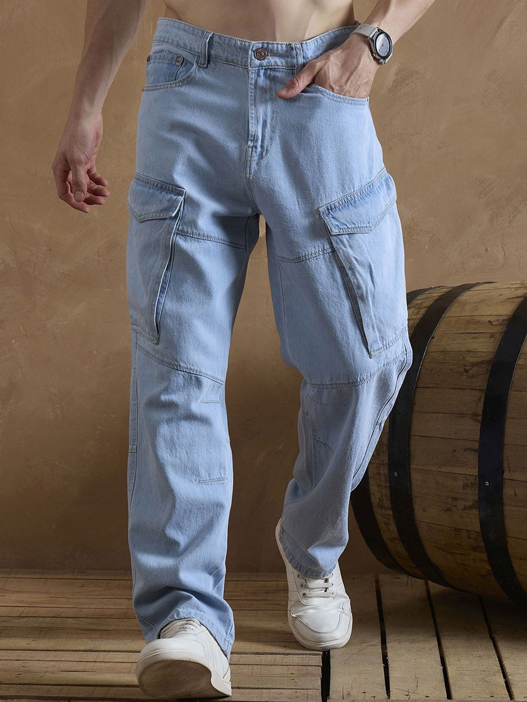 DENNISON Men Baggy Fit Cargo Jeans