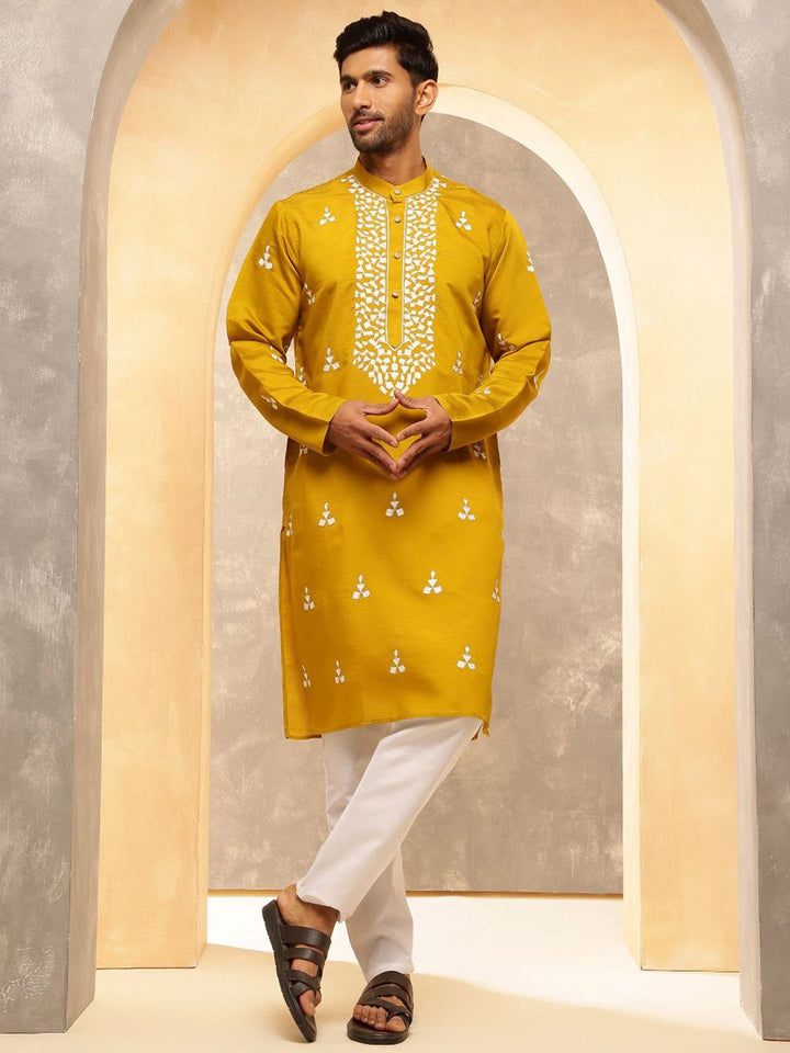 Anouk Men Embroidered Regular Kurta with Pyjamas