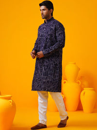 SOJANYA Ethnic Motifs Embroidered Mandarin Collar Thread Work Straight Kurtas
