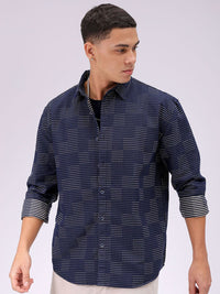 The Indian Garage Co Men Relaxed Fit Dobby Textured Resortwear Shirt