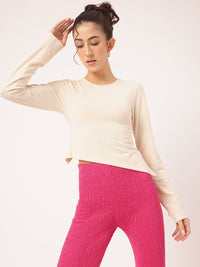 DressBerry Enchanted Soiree Textured Backless Top with Asymmetric Hem