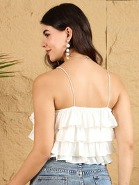 Berrylush Women Ruffles Crop Top