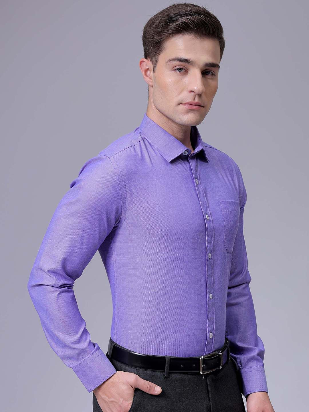 The Indian Garage Co. X Luxe Men Slim Fit Cutaway Collar Solid Formal Shirt