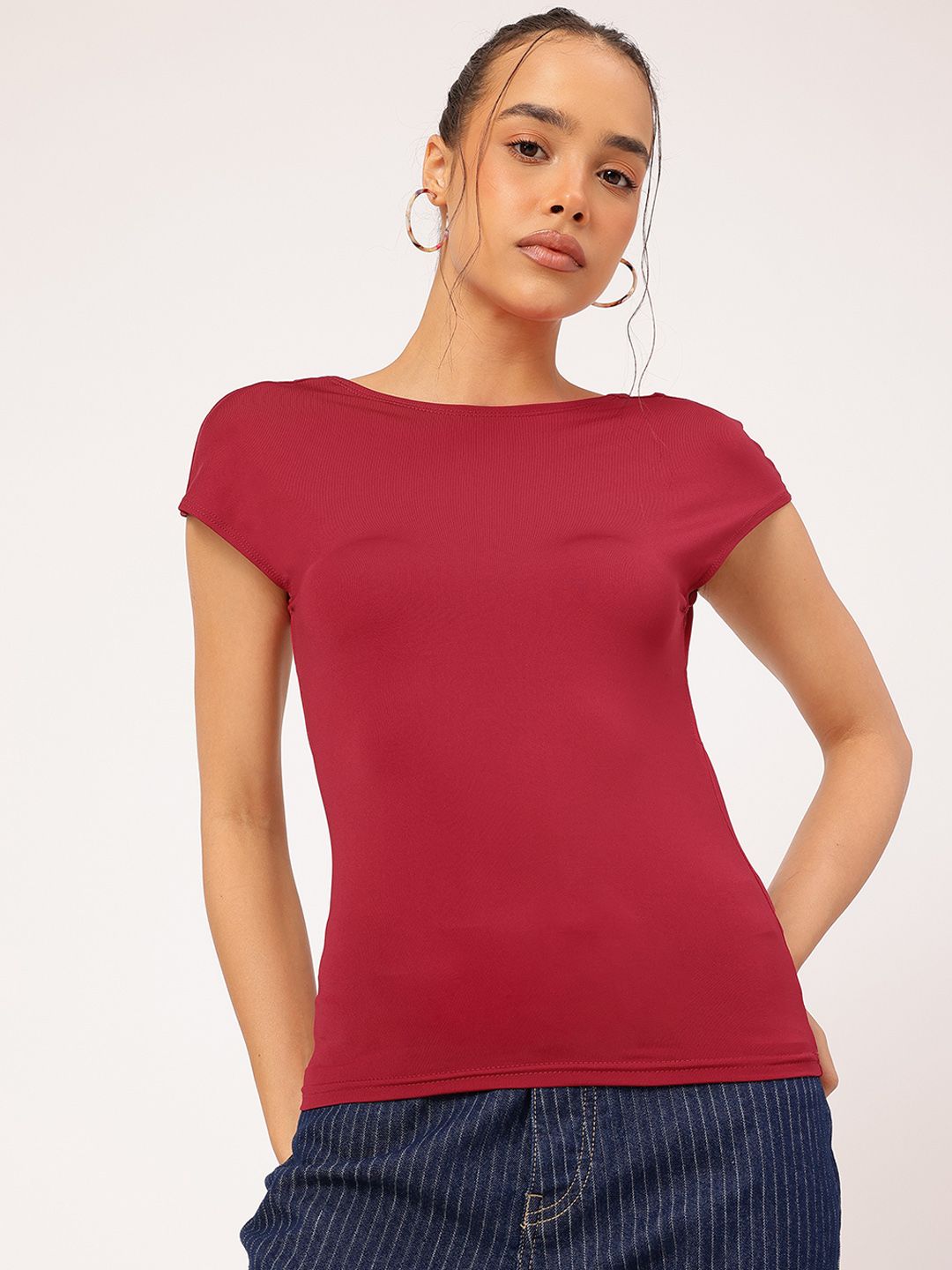 DressBerry Darling-Diva Open Back Extended Sleeves Top