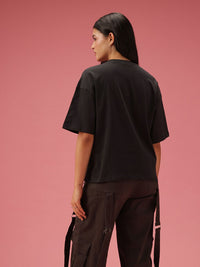 DressBerry Relaxed Fit Typography Printed Pure Cotton T-shirt