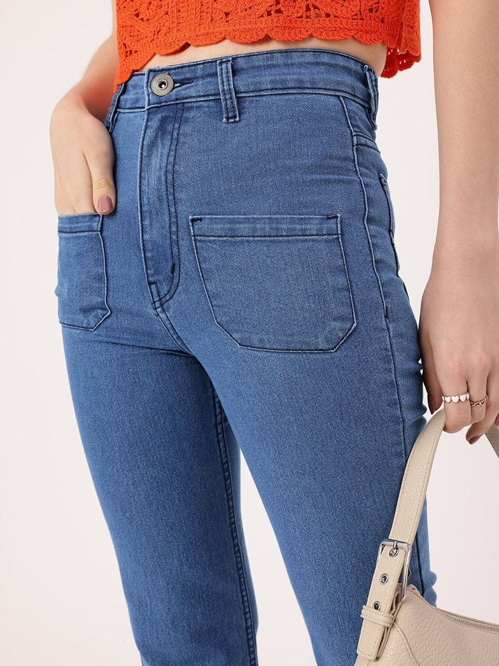DressBerry Women Edgy Grunge Light Fade Jeans