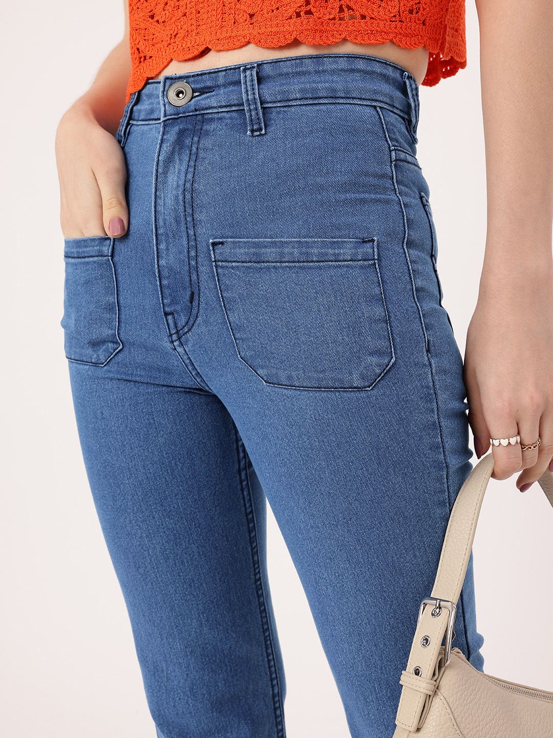 DressBerry Women Edgy Grunge Light Fade Jeans