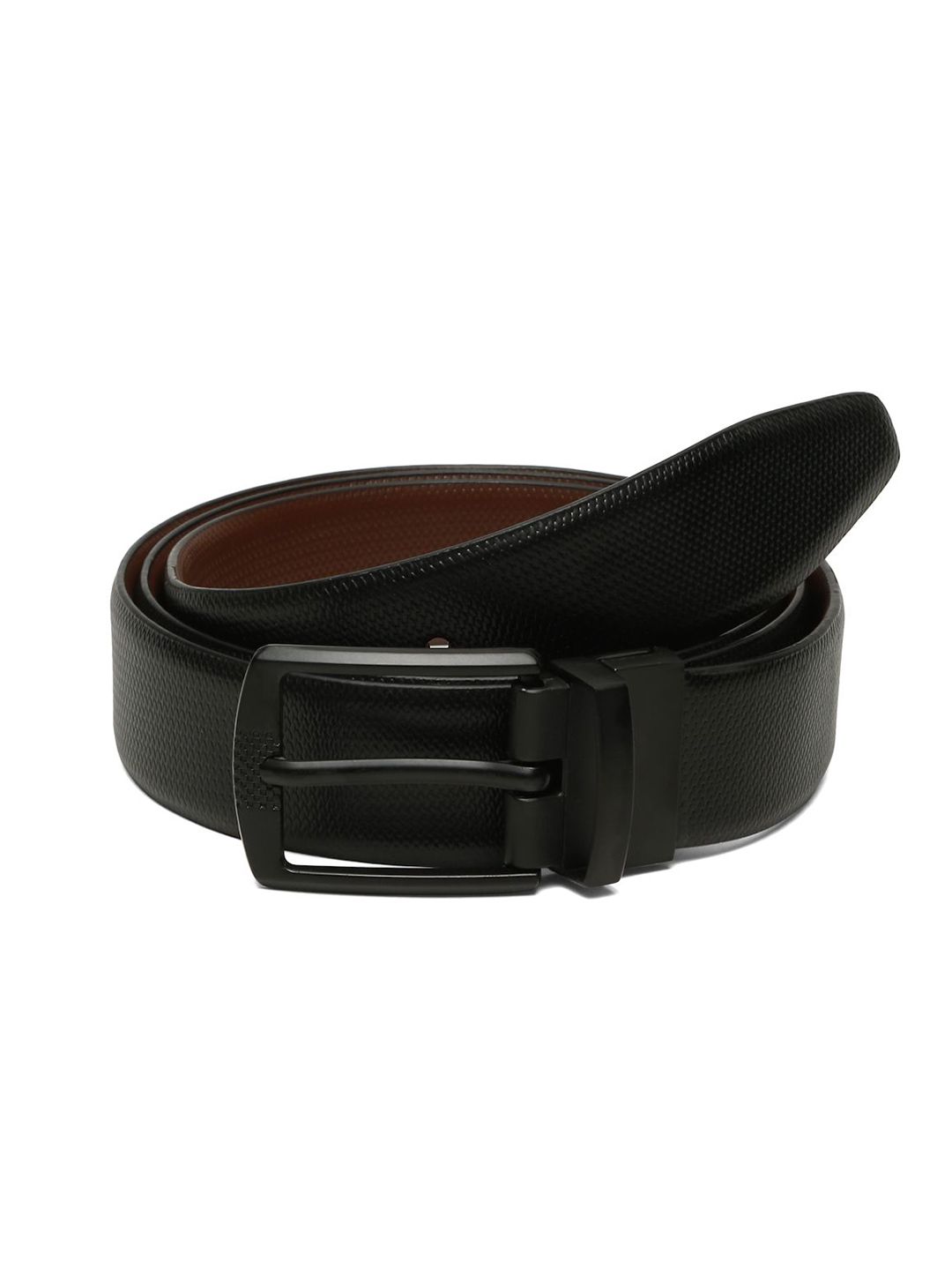 Teakwood Leathers Men Textured Leather Reversible Formal Belt