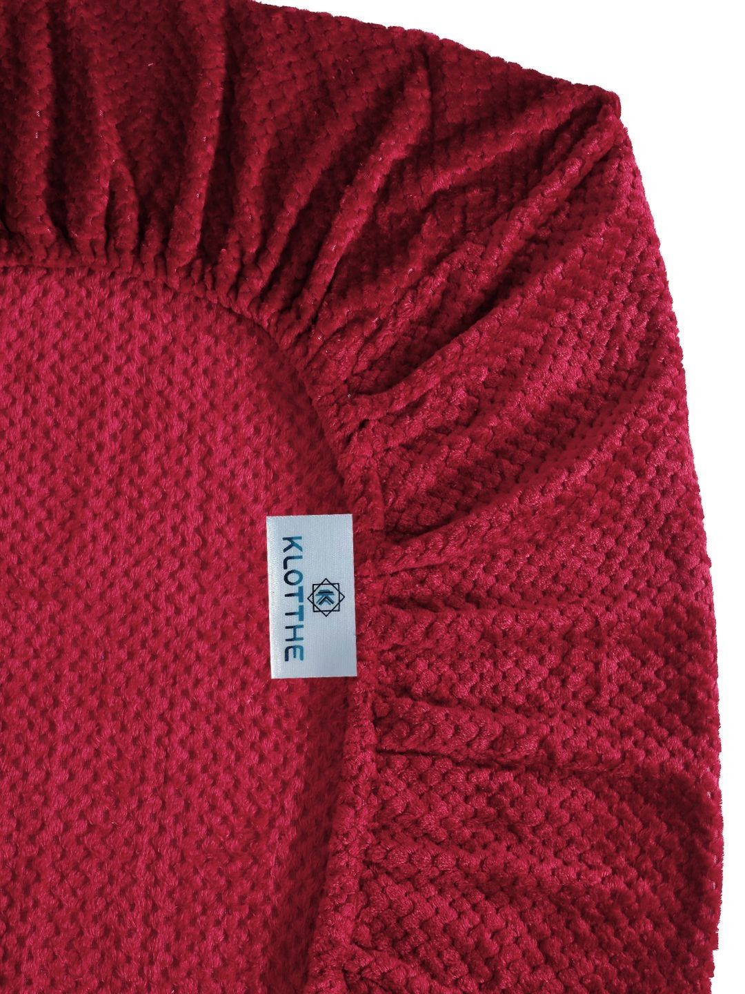 KLOTTHE Red Abstract 300TC Woolen Single Fitted Bedsheet & Pillow Cover