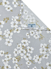 KLOTTHE Grey & White Floral 300 TC Single Bedsheet with 1 Pillow Covers