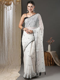 KALINI Floral Embroidered Silk Cotton Saree
