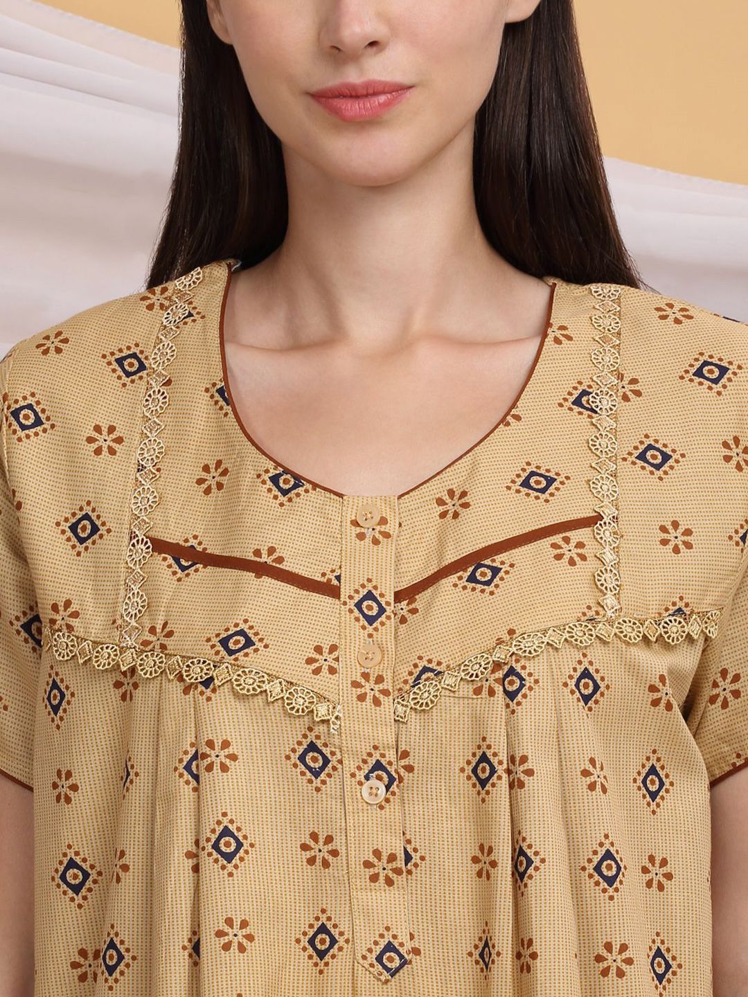 Sweet Dreams Printed Pure Cotton Maxi Nightdress