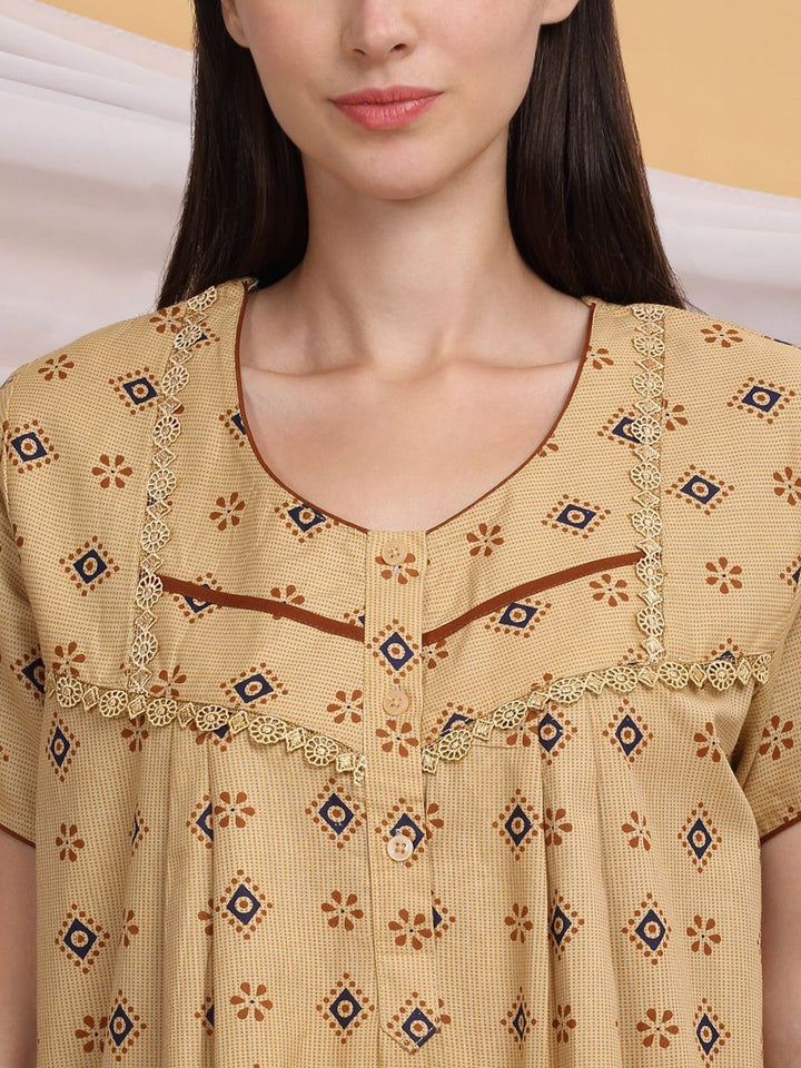 Sweet Dreams Printed Pure Cotton Maxi Nightdress