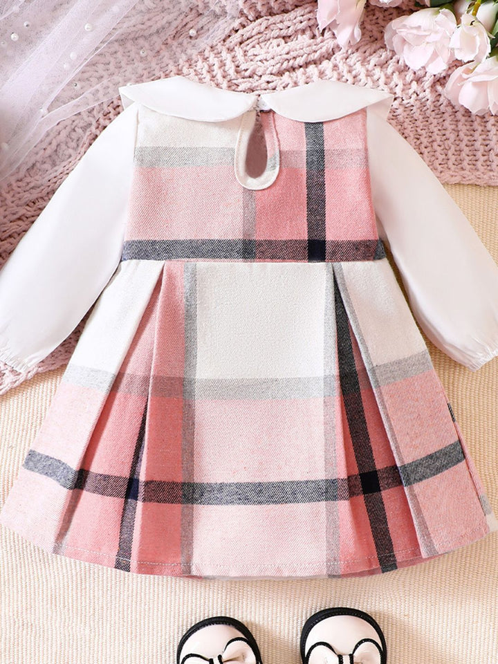 YK Girls Striped Fit & Flare Dress