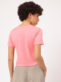 DressBerry Comfort Classic Twisted Knot Asymmetric Hem T-shirt