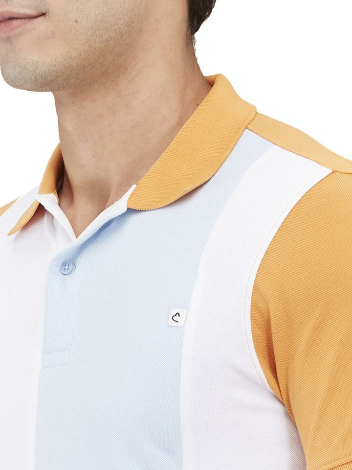 Being Human Men Colourblocked Polo Collar T-shirt