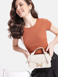 DressBerry Brand Logo Embossed Textured Satchel