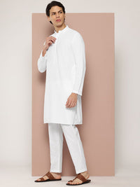 Lihat Reka bentuk bersulam bersulam Mandarin Mandarin Collar Chanderi Silk Lurus Kurta