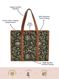 TEAL BY CHUMBAK Printed Shopper Handheld Bag with Fringed