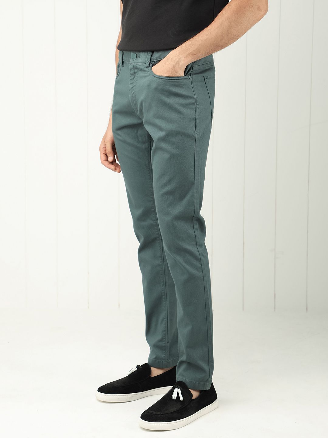 RARE RABBIT Poke Slim Fit Mid-Rise Cotton Trouser
