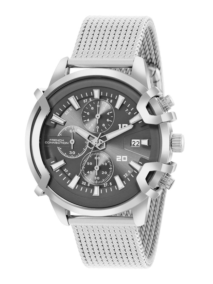 French Connection Men Dial & Stainless Steel Bracelet Style Straps Analogue Watch FCH003SM