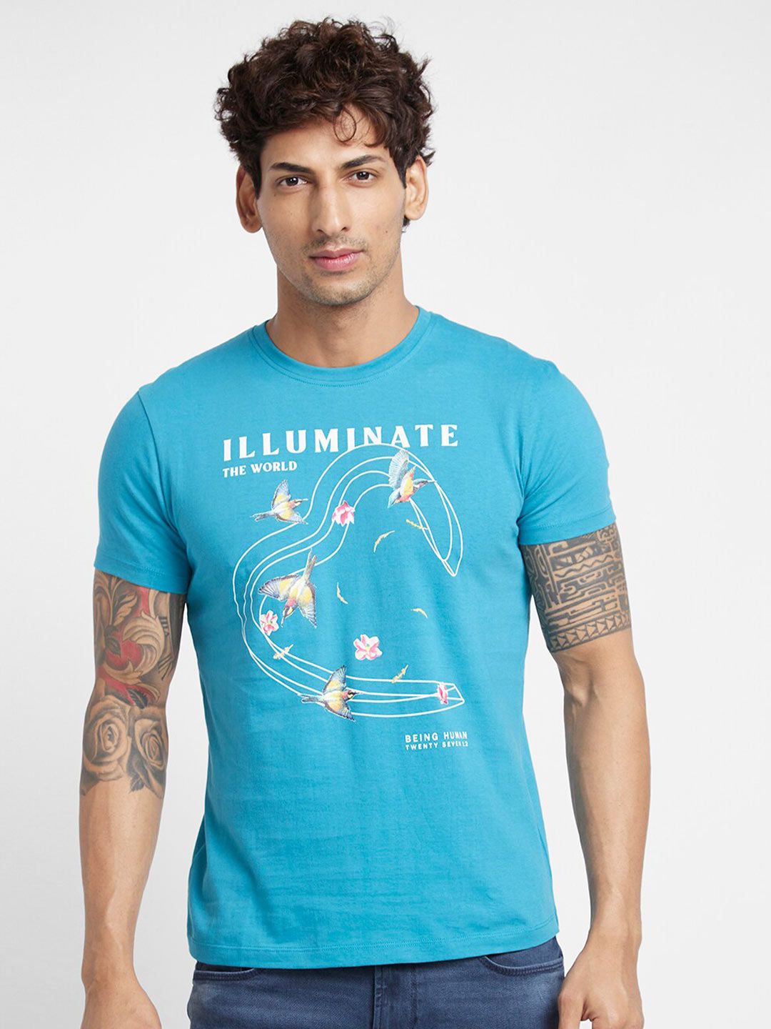 Being Human Graphic Printed Round Neck T-shirt
