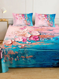 Moda Rapido X KLOTTHE Blue Floral 400 TC Cadar Katil King dengan 2 Sarung Bantal