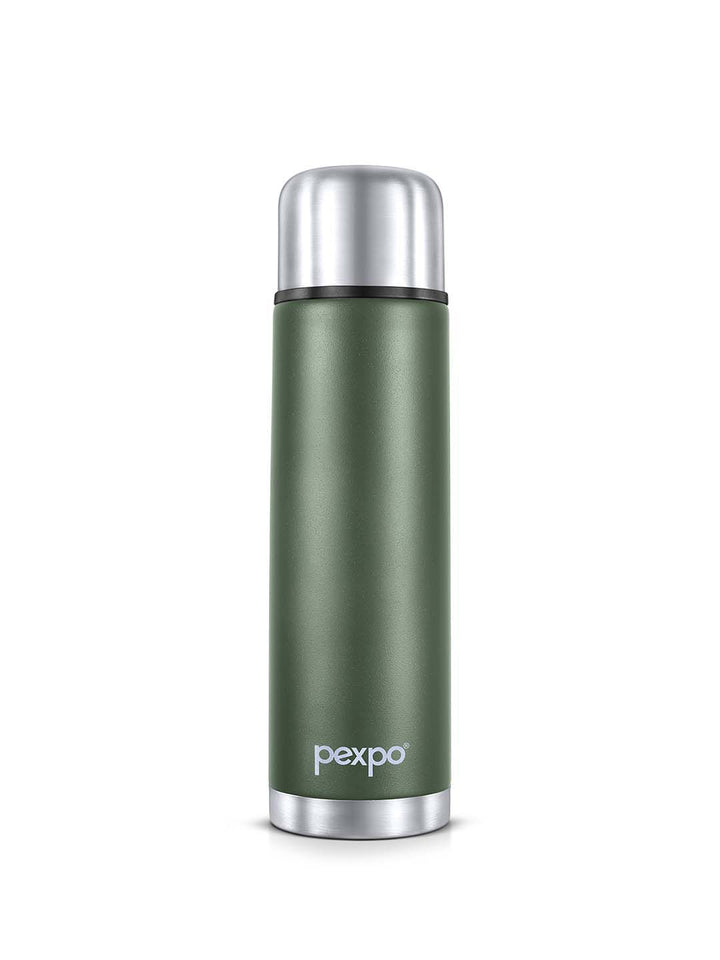 Pexpo Flamingo Green Thermosteel ISI Certified Hot Military Flask Water Bottle 1000ml
