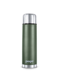 Pexpo Flamingo Green Thermosteel ISI Certified Hot Military Flask Water Bottle 1000ml
