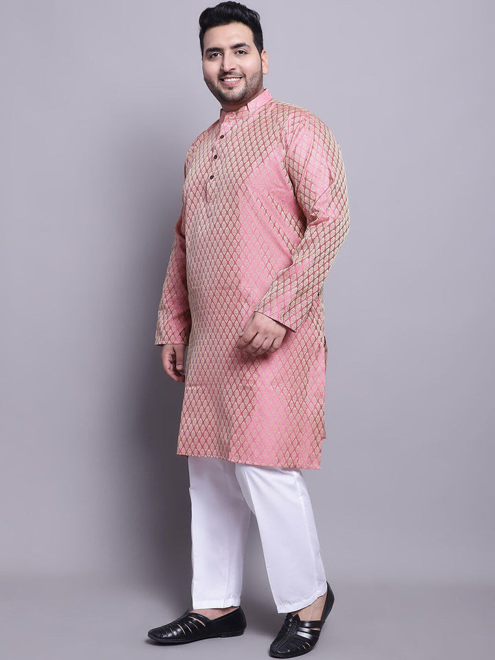 SOJANYA PLUS Ethnic Motifs Woven Design Kurta With Pyjamas & Nehru Jacket