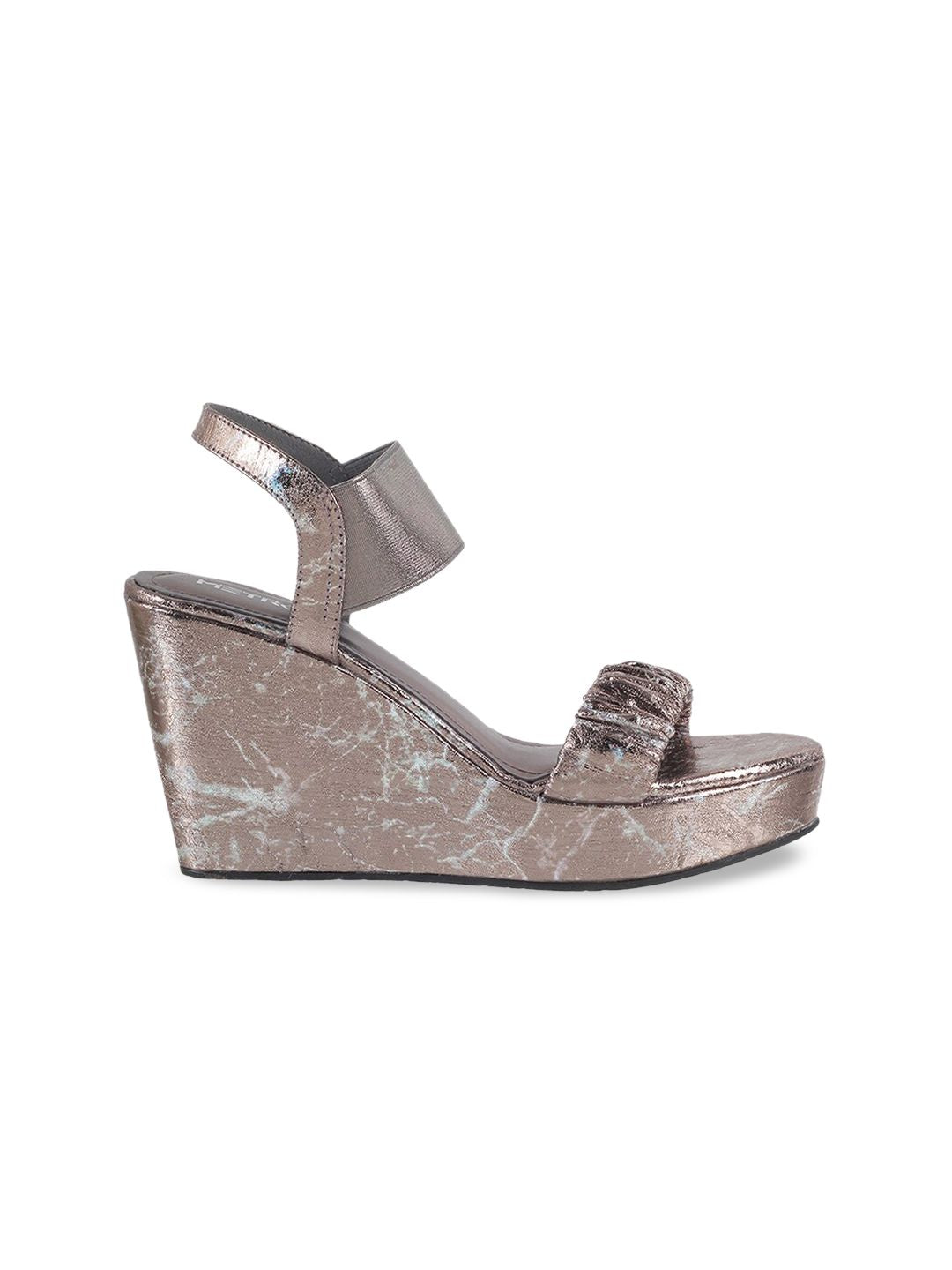 Metro Printed Open Toe Wedge Heels